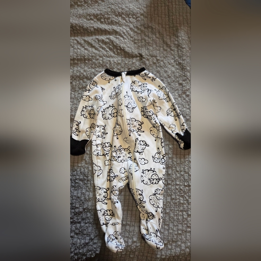 Wonder Nation Black and White Animal Print Footie